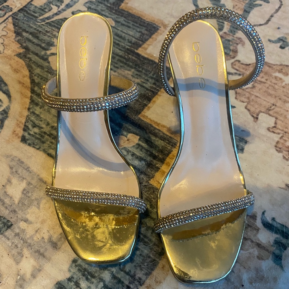 Bebe Gold Strappy Women's Sandals